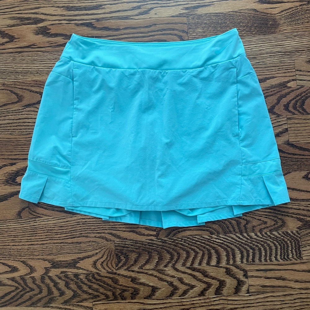 Turquoise blue Nike Dri-Fit pleated Tennis or Golf Skirt with built in shorts
